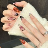 Purple Stardust Floral Gradient Press On Nails