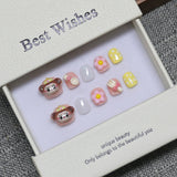 New handmade press-on nails cute cartoon fake nail flakes 3-12 years old