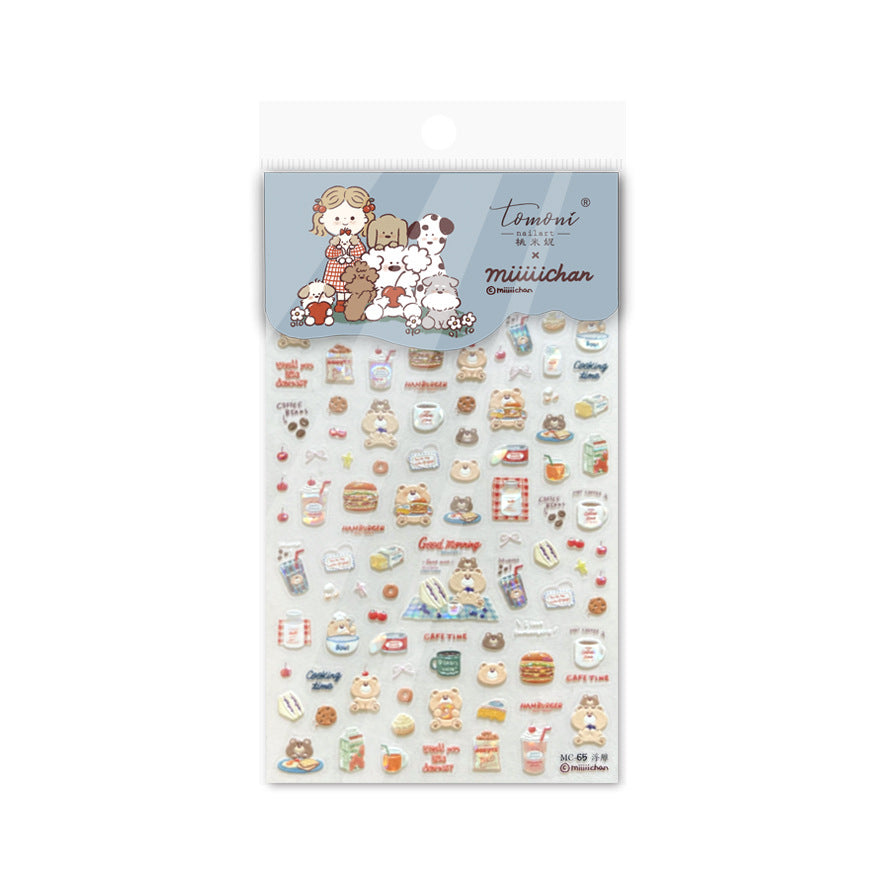 Puppy & Girl: "Miiichan's Pet Club" – 5D Embossed Nail Sticker