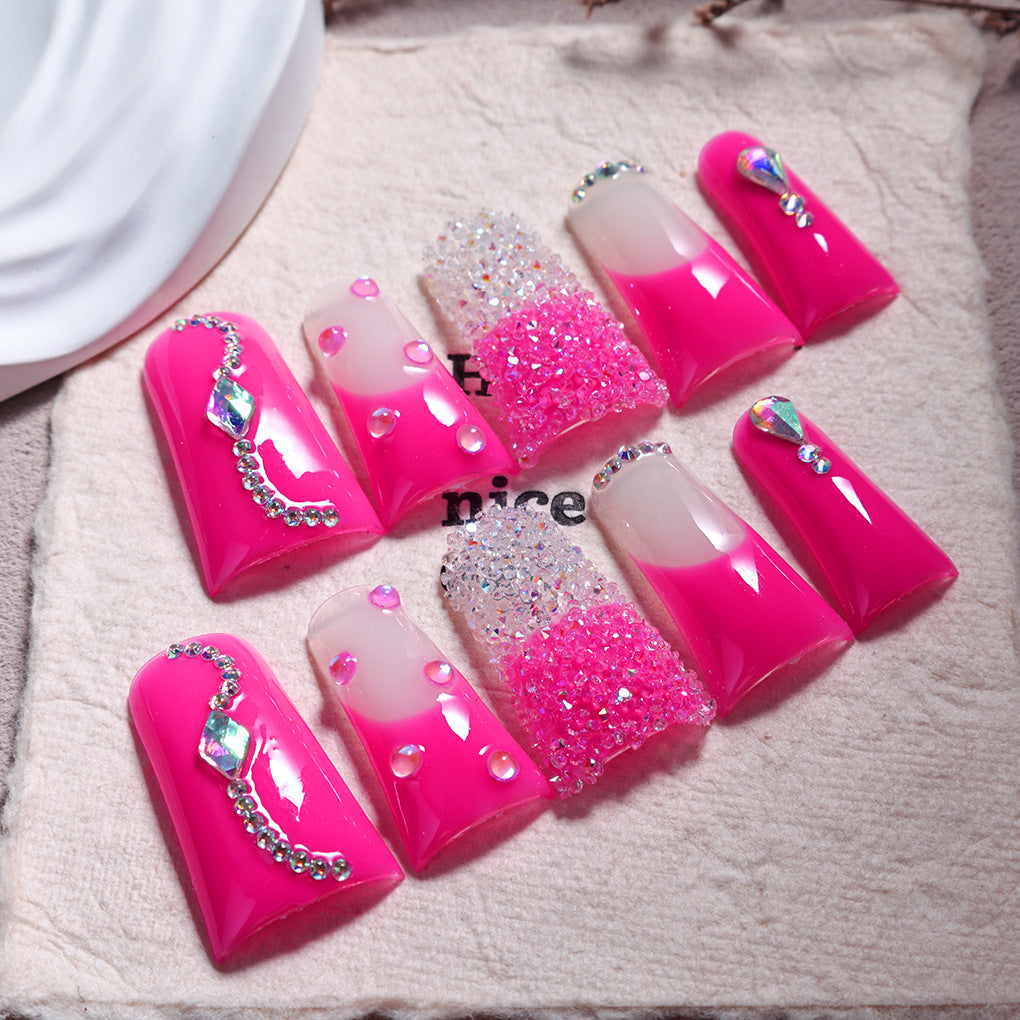 Neon Pink Duckbill Press On Nails