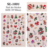 Winter Christmas Tree Nail Art Sticker 5D Embossed Three-dimensional Adhesive Christmas Ornament Nail Sticker SL