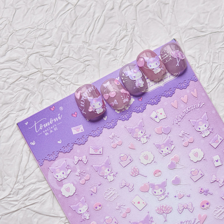 365nails: "Kuromi 스윗 파스텔" – 네일 아트 스티커