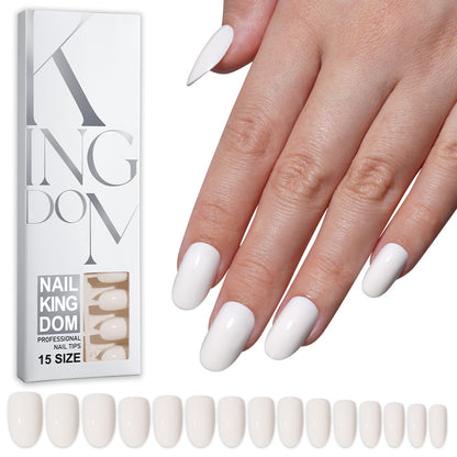 Nail Tips Press on nails Solid color glossy removable 120 pieces Boxed wearable prefabricated nail piece False nail piece Patch nail art