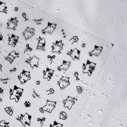 365nails: "kawaii line art cat doodle" – Nail Art Stickers