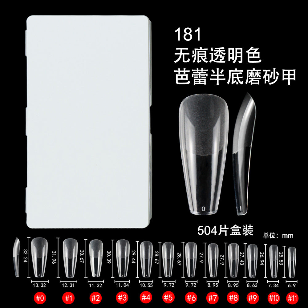 365nails 504 PEÇAS Unhas Postiças Meio-Fosco Seamless | Kit de Extensão de Unhas Ultrafinas com Vários Formatos