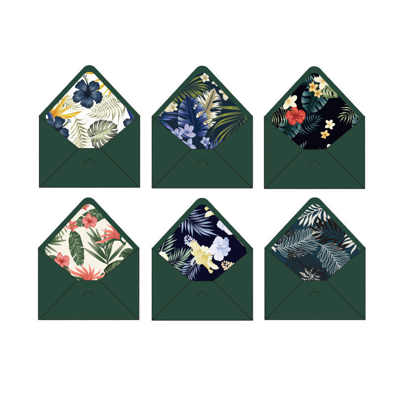 浪漫胭脂粉信封，花卉封蠟印 (MOQ=7)