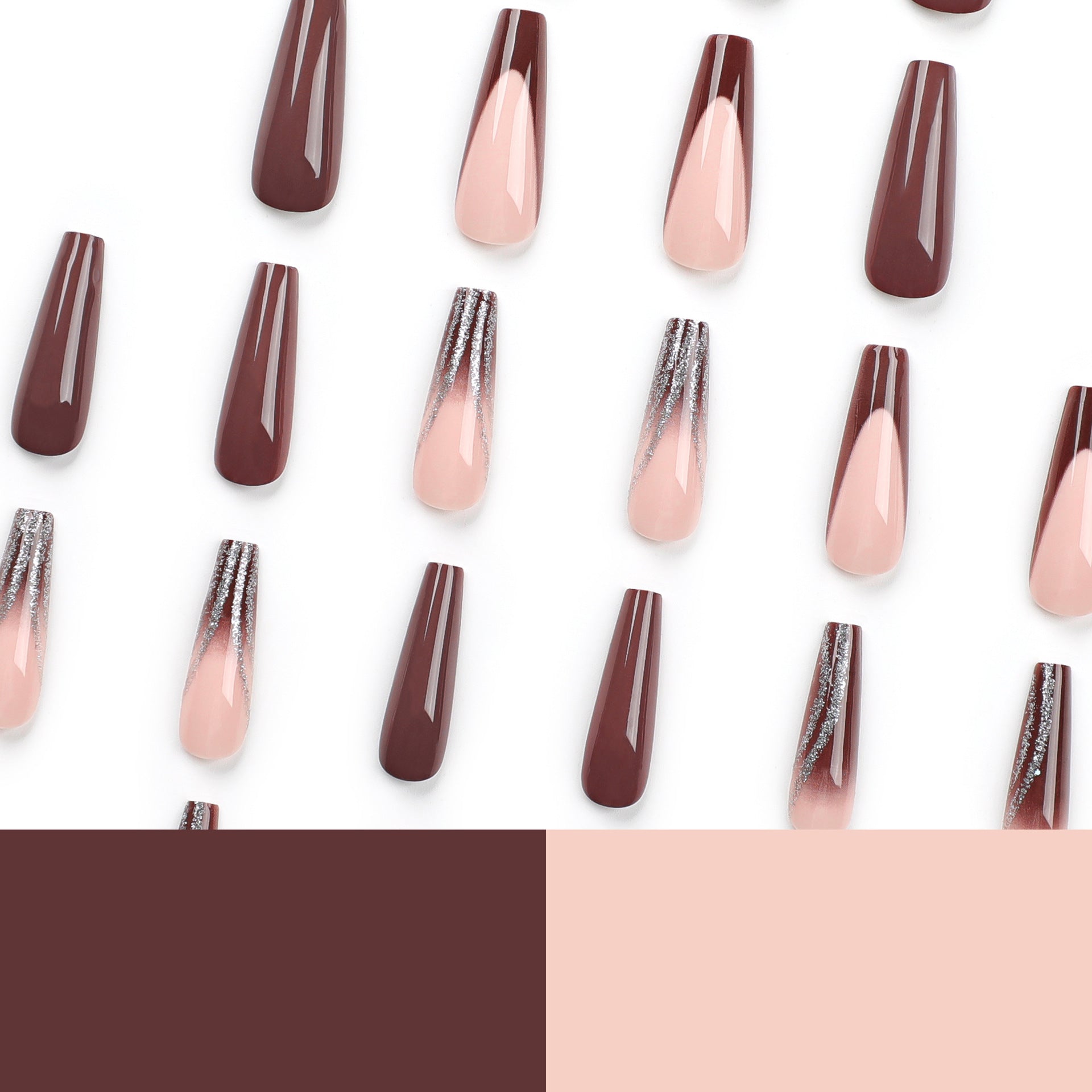 French  manicure tablets  long ballet  nail stickers Finished solid color  tablets｜365nails