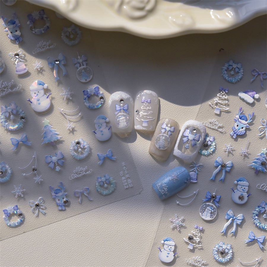 365nails：粉色聖誕水晶 — 美甲貼紙