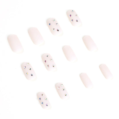 French Bare Powder Frosted Rhinestone Nail Art Wear Nail Art Wear Wholesale Nail Art Patch Nail Art Patch Frosted Nail Art｜365nails