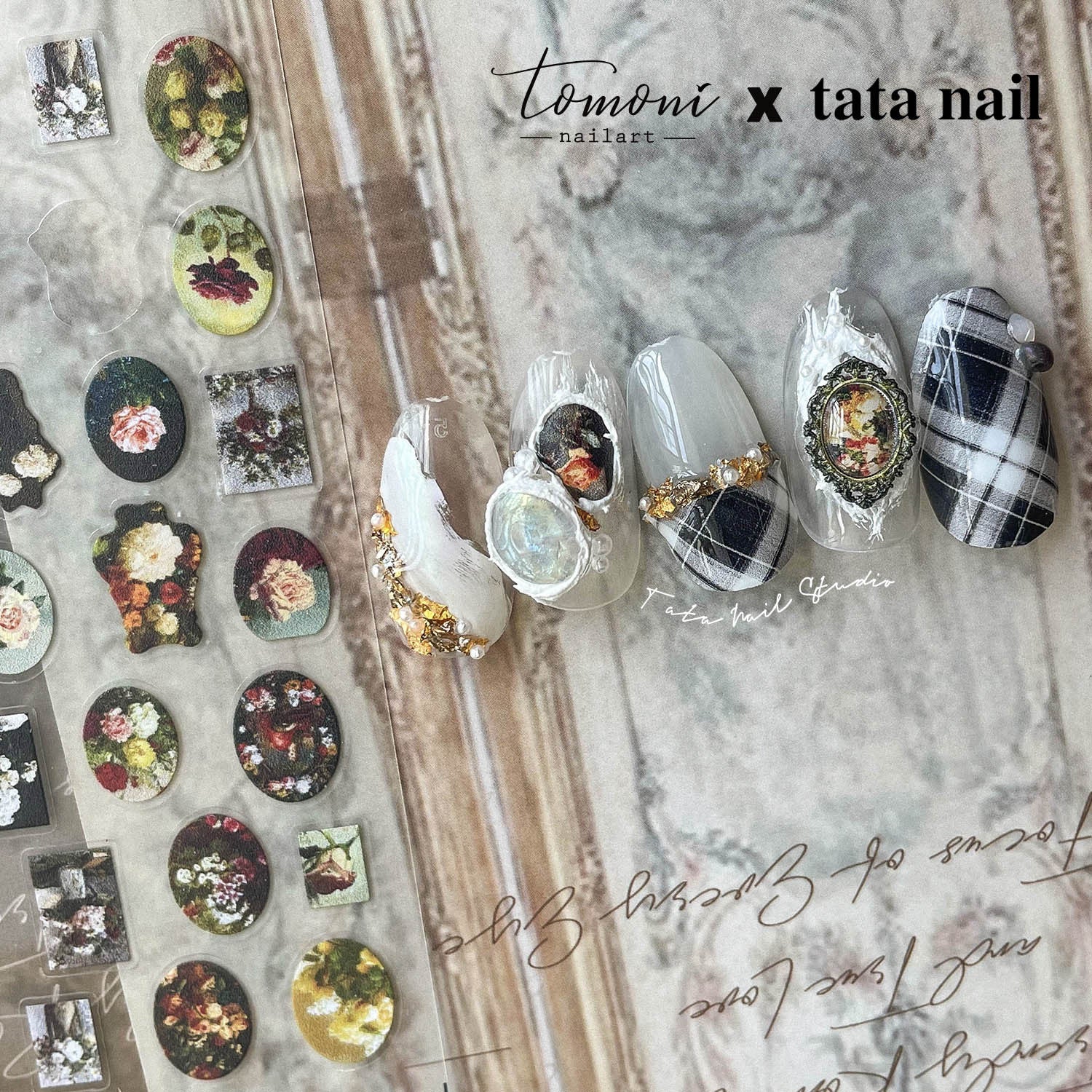 365nails: "mulher art nouveau emoldurada vintage" – Adesivos para Unhas