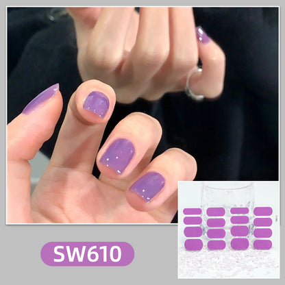 Nail art sticker simple solid color collection nail sticker gentle gradual change jump color nail sticker, waterproof and long-lasting sticker｜365nails