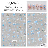 Aurora Christmas Nail Art Sticker 5D Embossed Three-dimensional Christmas Tree Snowman DIY Nail Sticker Ornament TJ