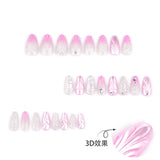 3D rosa mudança gradual concha gotas de água desgaste unha pérola ponto diamante manicure unha falsa curta alta qualidade atacado ｜ 365nails