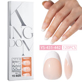 Hot-selling French-style armor, simple spray oil-shiny patch manicure removable trapezoidal nail piece 120 pieces in a box