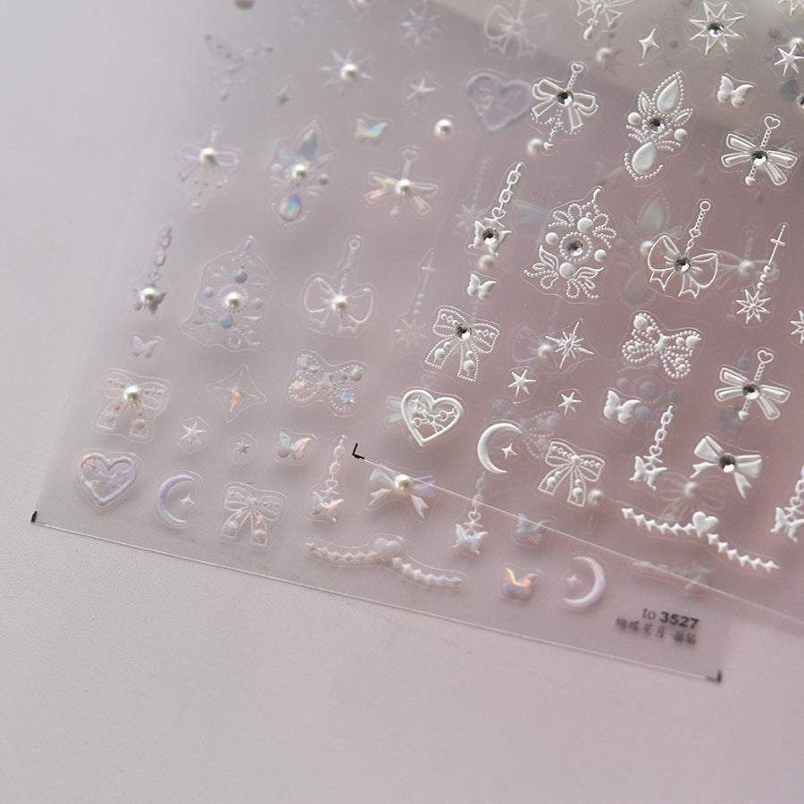 365nails: "coração de cristal com laço" – Adesivos para Unhas