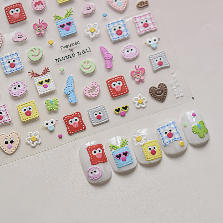 365nails: 귀여운 이모지 패치 네일 아트 스티커