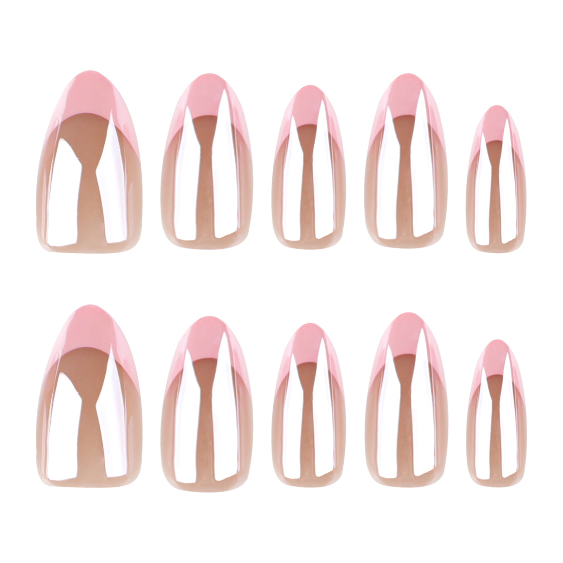 Hot-selling Coating Explosive French Pink Short Almonds press-on nails