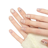 Iridescent Snowflake Glitter Pastel Press On Nails