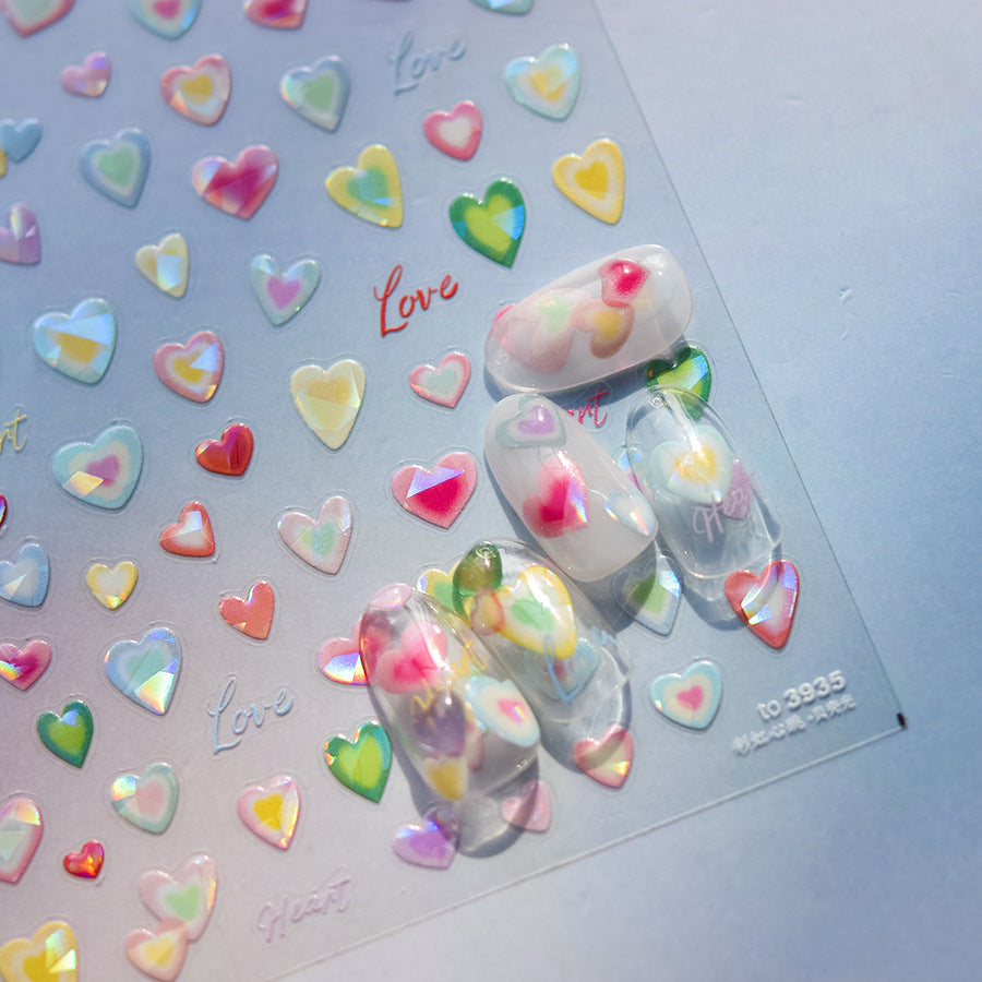 365nails: "Holographic Rainbow Heart" – nail art stickers