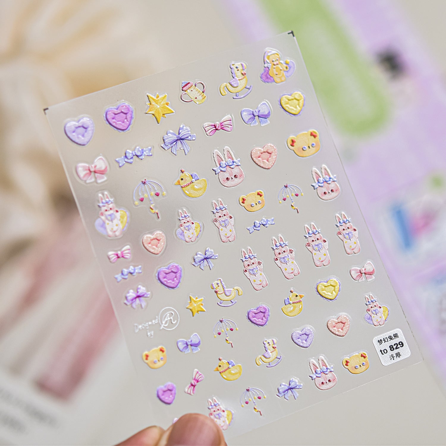 Luxury Teddy Bear: "Big Head Teddy" – 3D Embossed Nail Sticker