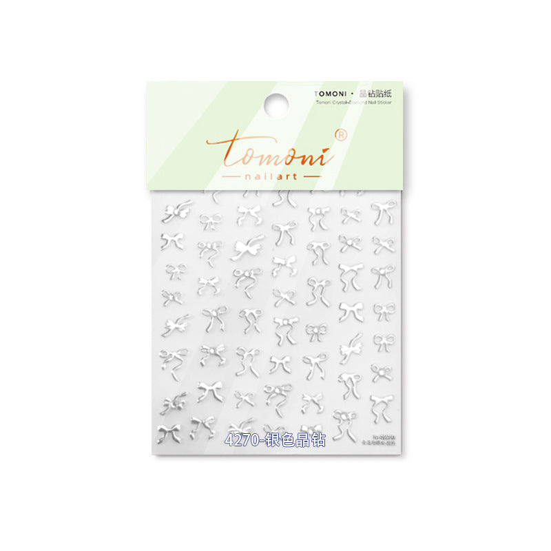 365nails: 全息粉色水晶蝴蝶結 — 美甲貼紙