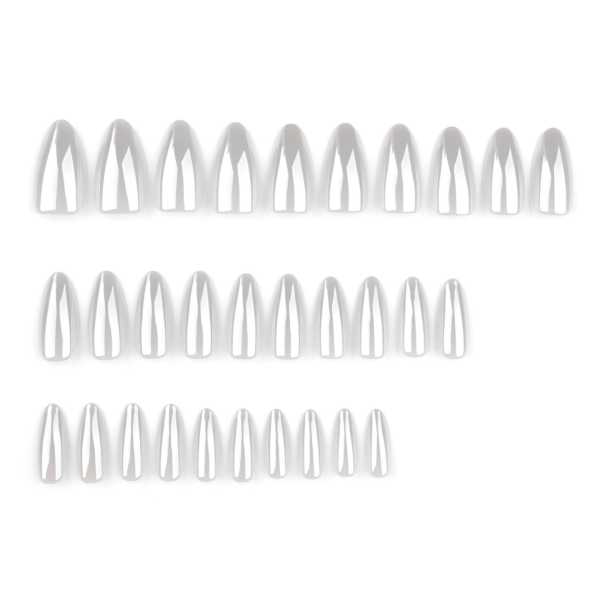 Coated white solid color manicure fake nails short almond plain wearing nail piece cross-border fake nails