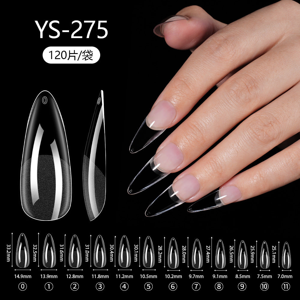 Nail Tips Free engraving and semi-matte press on nails pads 120 pieces, transparent and seamless fake nails in bags, fully attached to matte nail pads