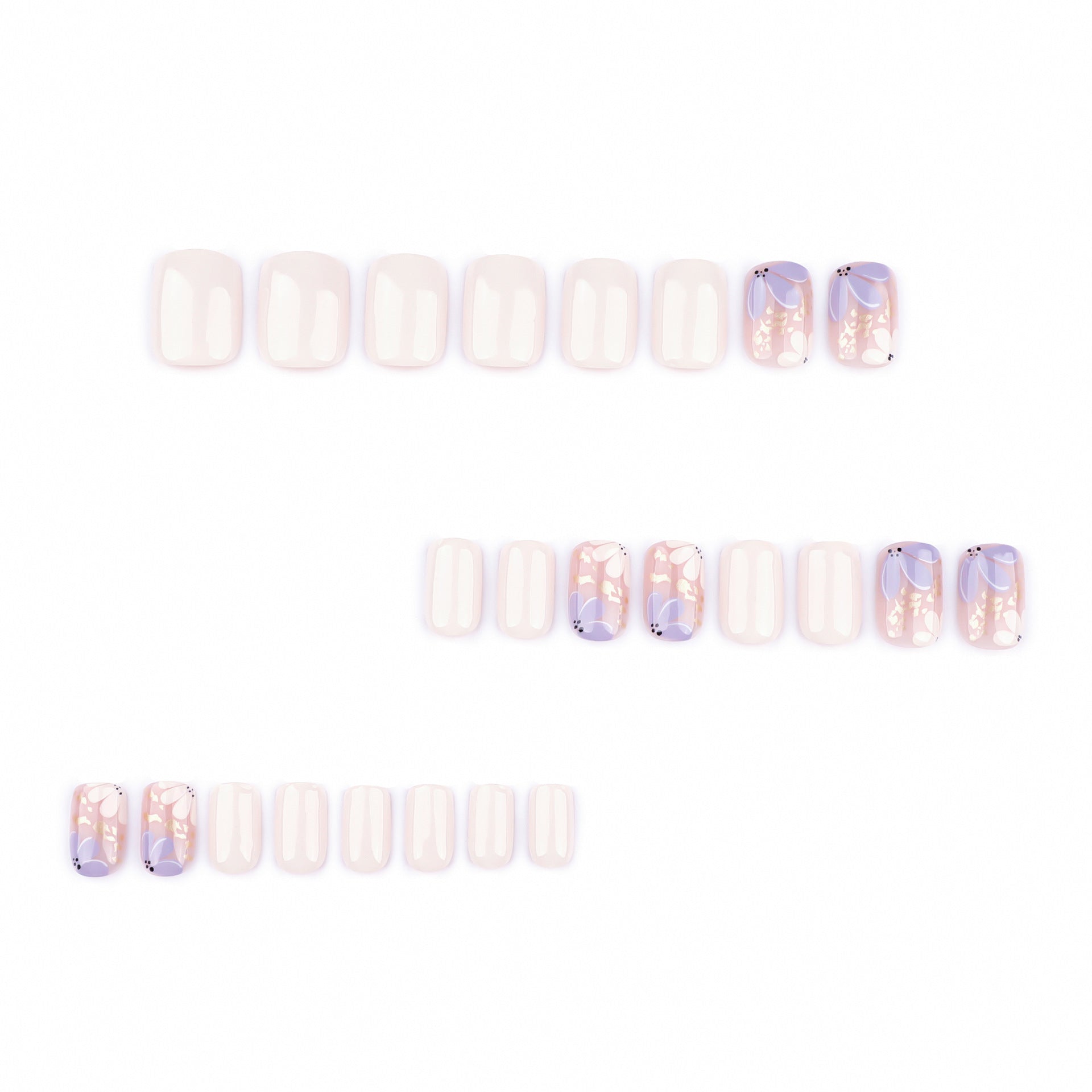 Novos produtos mais vendidos para primavera e verão, almofadas para unhas postiças com estampa floral, almofadas curtas para unhas quadradas, atacado｜365nails