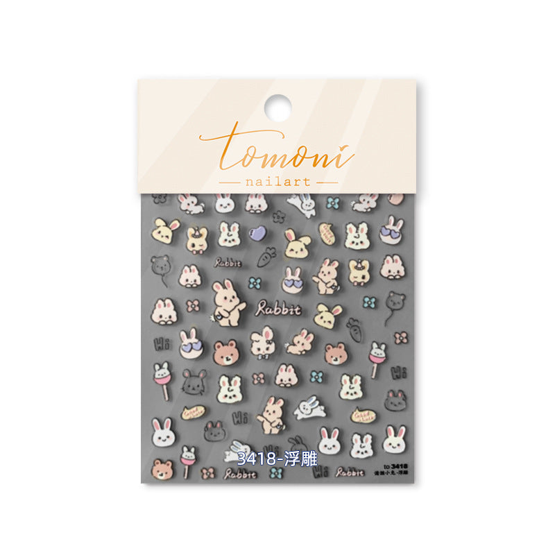 Cute Critter Crew – 3D Embossed Kawaii Nail Art Set