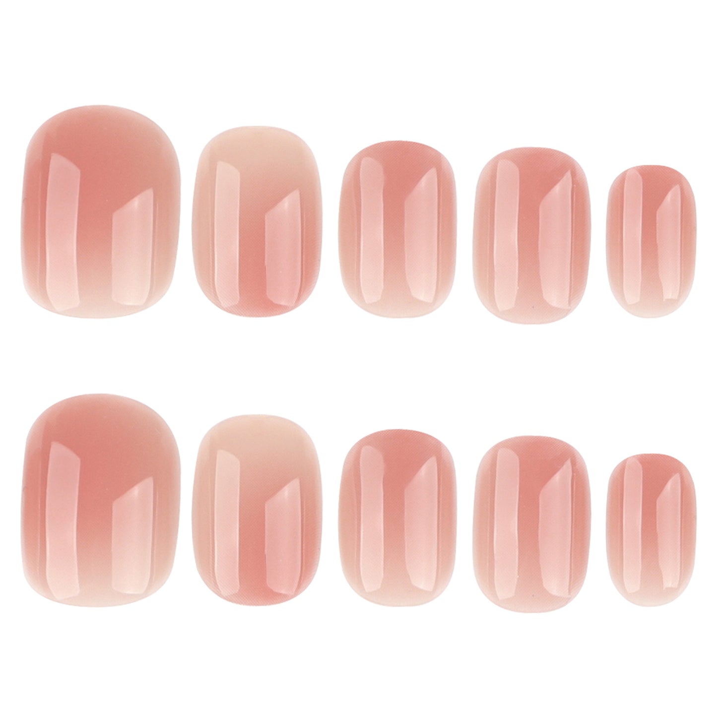Simple blush smudge mini square press-on nails
