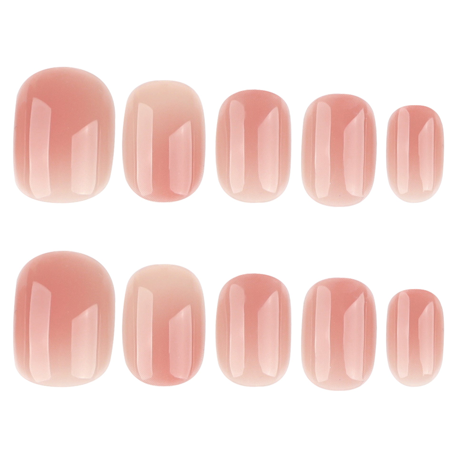 Simple blush smudge mini square press-on nails