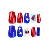 Dia da Independência, desgaste, unhas, comprimidos, produtos acabados, atacado, unhas de balé, unhas postiças, comprimidos, unhas de pressão｜365nails