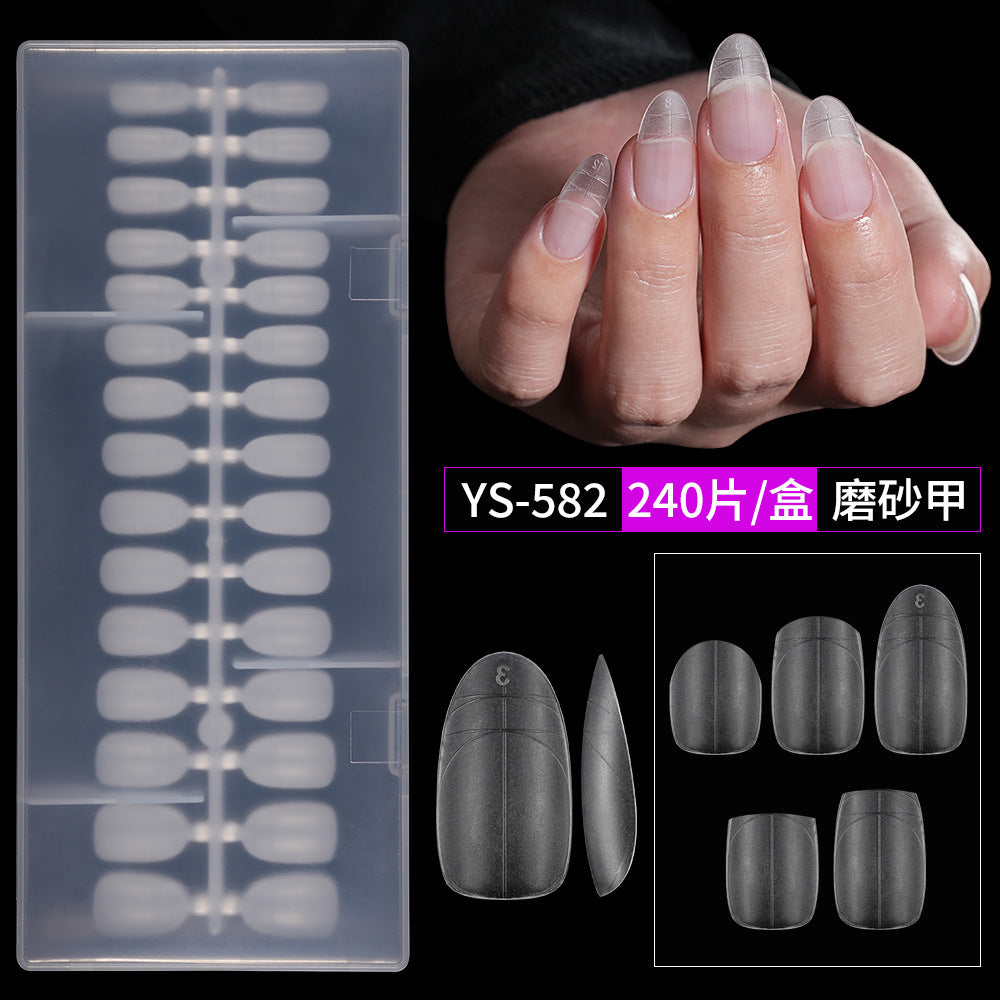 365nails: "No-File Matte Nail Tips with Guide Lines" – Short Square/Almond Nail Extensions