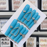 Extra Long 5.5cm Water Pipe Press-On Nails | Handmade Collection | Round Shape