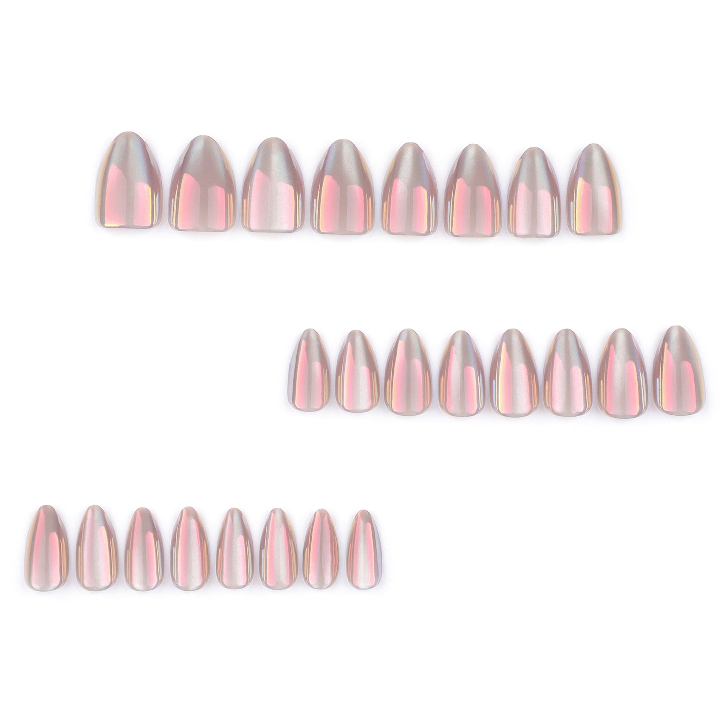 Película para unhas curta em formato de amêndoa, produto acabado, atacado, manicure simples estilo olho de gato Aurora, unhas postiças ｜365nails