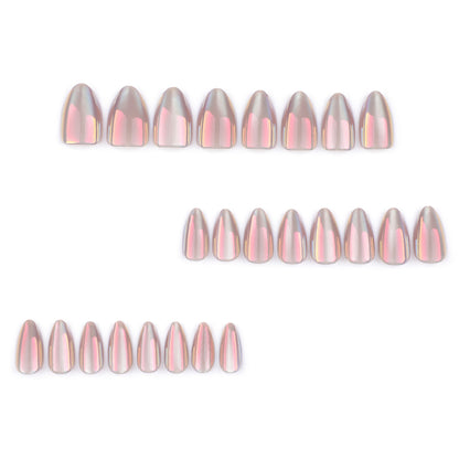 Película para unhas curta em formato de amêndoa, produto acabado, atacado, manicure simples estilo olho de gato Aurora, unhas postiças ｜365nails