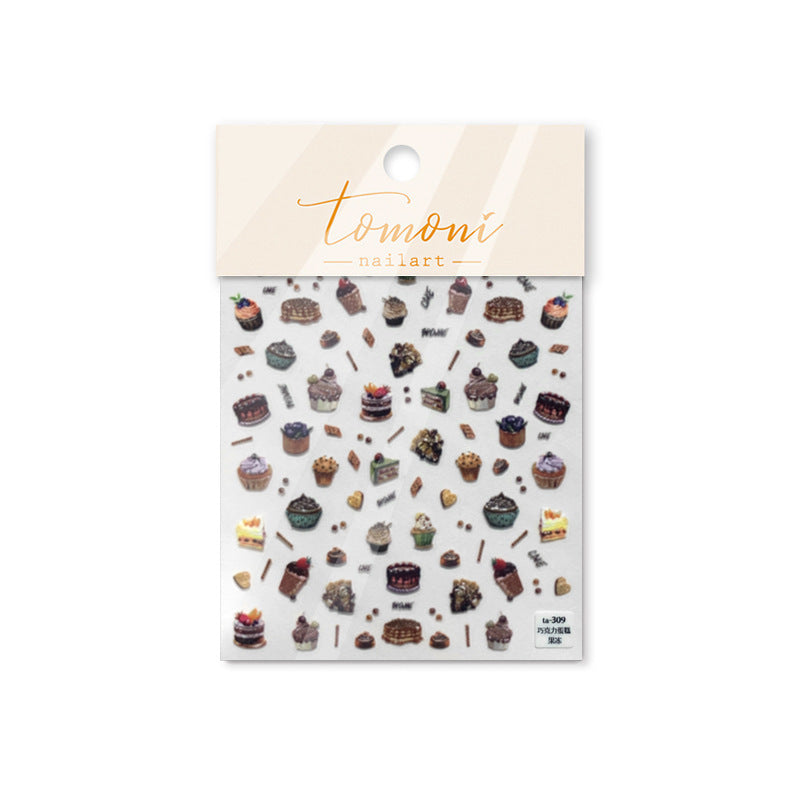 Strawberry Dessert Collection: "Strawberry & Cherry Cake" – 3D Embossed Nail Sticker