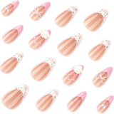 Uñas postizas de camelia tridimensionales con diseño de viento y armadura para manicura francesa, venta al por mayor | 365nails