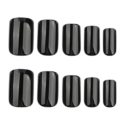 Classic black solid color manicure fake nails press on nails  hot-selling short-term wearing nail wholesale｜365nails