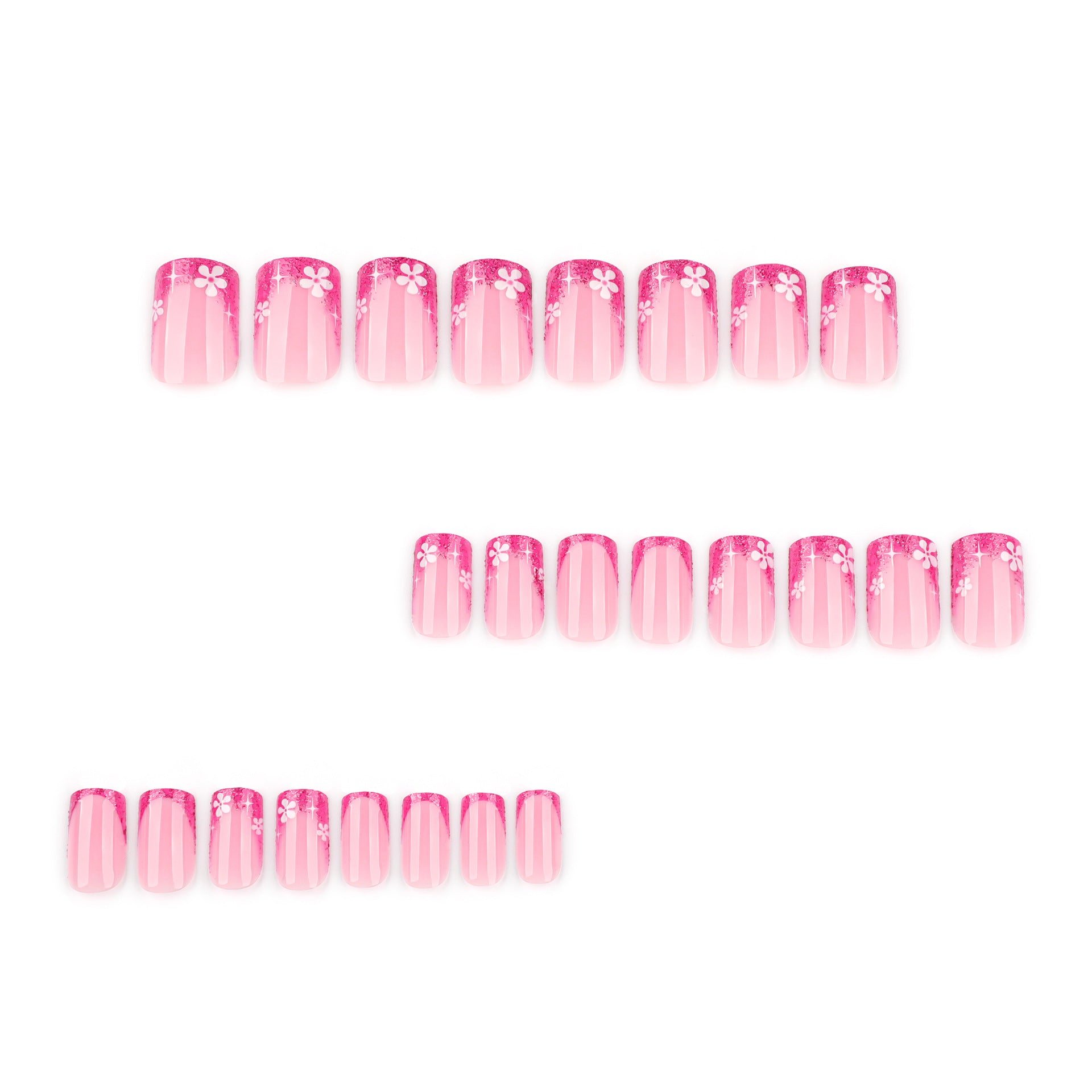 熱銷法式玫瑰紅亮粉短款方形穿戴甲｜365nails