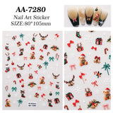 Original Christmas Nail Art Sticker 5D Embossed Three-dimensional Happy Christmas Elements DIY Nail Sticker Ornament AA