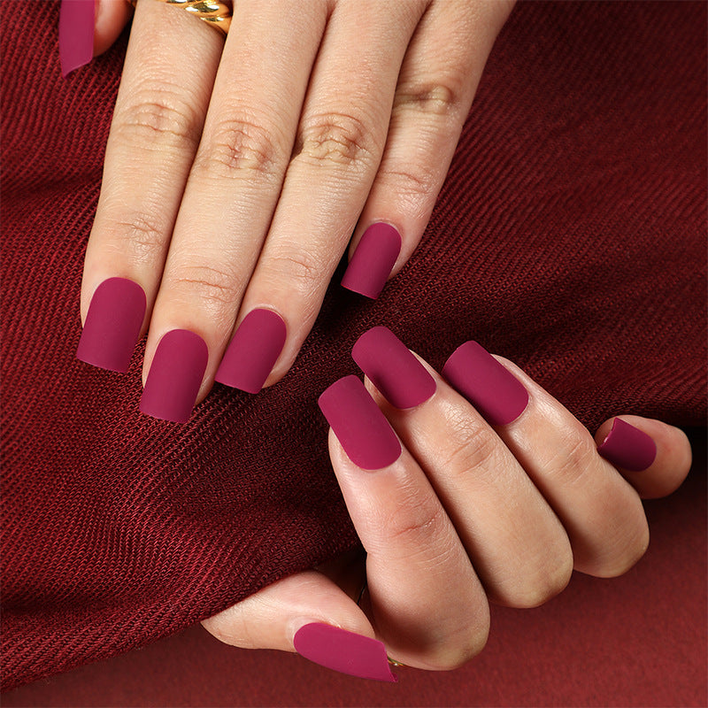 Press on nails wholesale solid color matte rectangular nail  Press on nails piece Finished product Press on nails｜365nails