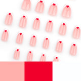 Uñas postizas minimalistas francesas blancas y rojas con diseño de amor para San Valentín | 365nails