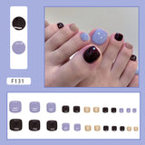 Press-on toenails multi-color solid color manicure into autumn blue and white gold powder cool black fake nails Press-on toenails nail wholesale nails｜365nails