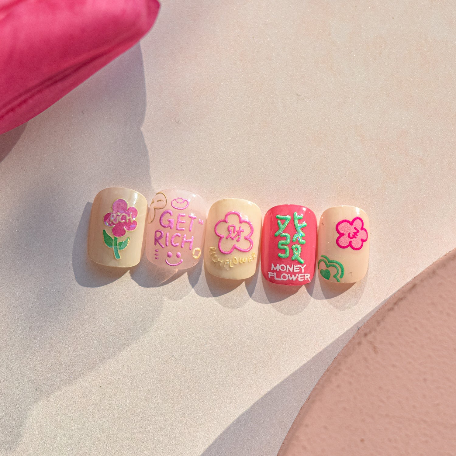 365nails: "Nouvel An chinois porte-bonheur holographique fleur et serpent" – Autocollants pour ongles