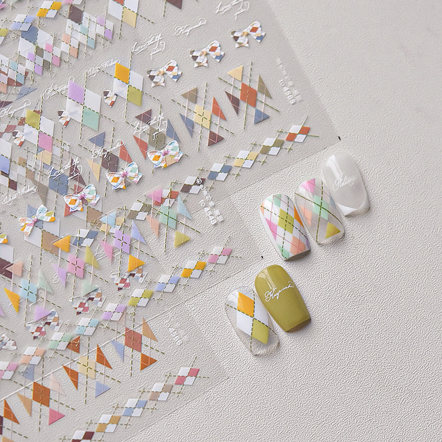 365nails: "Pastel Argyle Bow" – nail art stickers