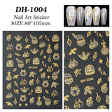Bronzing glitter christmas nail art sticker flat adhesive snowman christmas DIY nail sticker jewelry DH