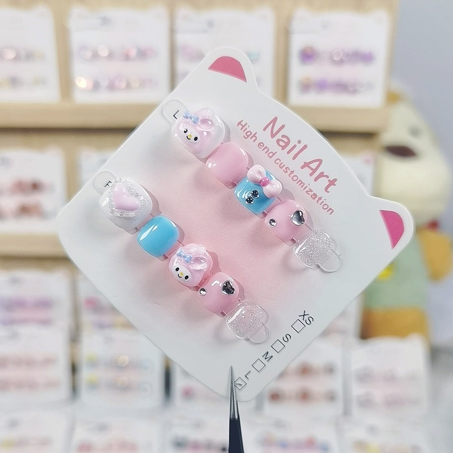 Sanrio Rainbow Kuromi Melody Kids Press On Nails Set