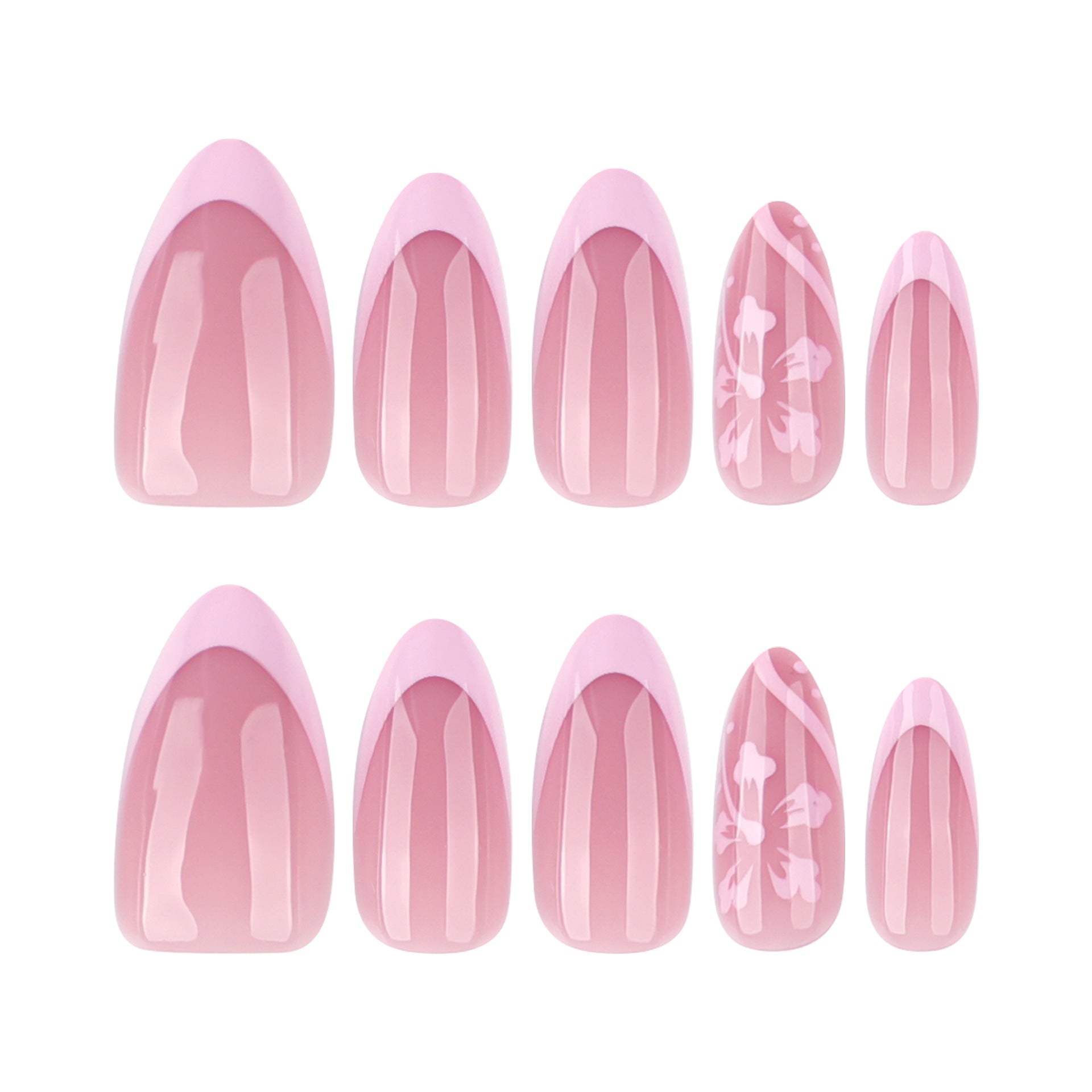 夏日短款杏仁形穿戴甲｜365nails