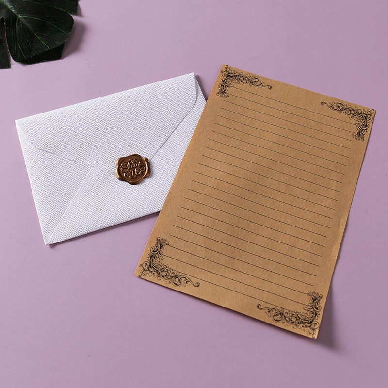 Vintage Textured Thank You Envelope With Wax Seal Style (MOQ=2)